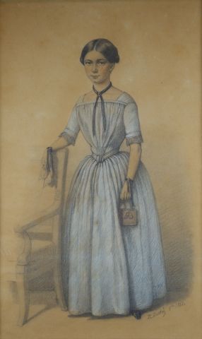 null B. DUBIN (XIXe siècle)

La jeune fille à la robe bleue, 1851.

Dessin au crayon...