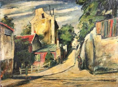 null Louis Jacques VIGON (1897-1985). Rue de l'Abreuvoir à Montmartre. Le Lapin Agile...