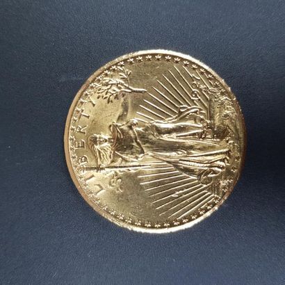 null Une pièce en or de vingt dollars, Saint Gaudens, 1927.