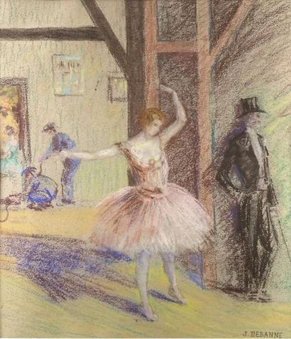 Joseph DEBANNE (XXe) La ballerine. Pastel...