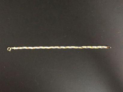 null Triple flat link bracelet in 18K gold (750°/°°) in three colours. L: 18 cm -...