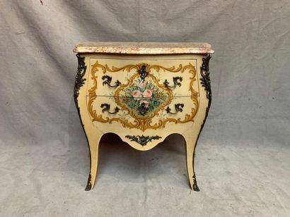 null Painted Louis XV style chest of drawers.