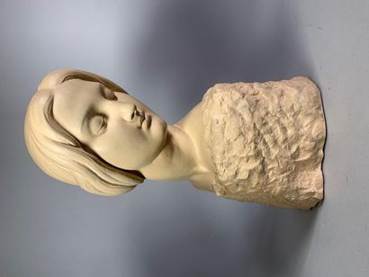 null VEZIEN. Woman's bust. Sculpture in plaster signed.