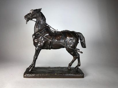 null Paul GAYRARD (1807-1855) Harness
horse harnessed and bridled.
Bronze proof with...