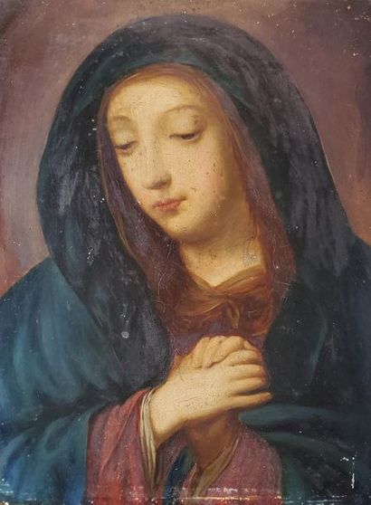  French school of the 18th century Virgin. Oil on panel. 27 x 21 cm