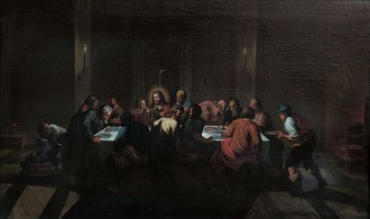  French school of the 17th century The Last Supper. Oil on canvas. 67 x 118 cm