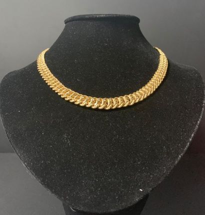 Necklace with hollow American mesh in 18K...