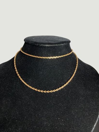 18K (750°/°°) yellow gold chain with forced...