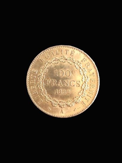 Gold coin of one hundred francs to the Genius...