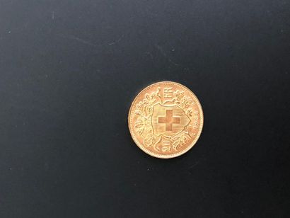 null Pièce en or de vingt francs suisses Vreneli, 1935.