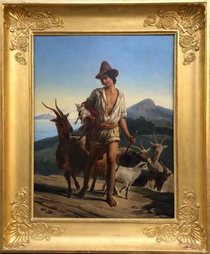 null François DUBOIS (1790-1871)
The Young Italian Shepherd, 1829.
Important oil...
