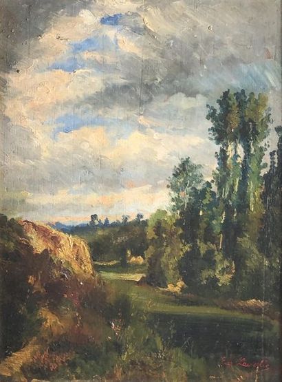 Eugène LAVIEILLE (1820-1889) Wooded
landscape.
Oil...