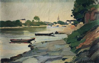 Elie-Jean VEZIEN (1890-1982) Bord de rivière....