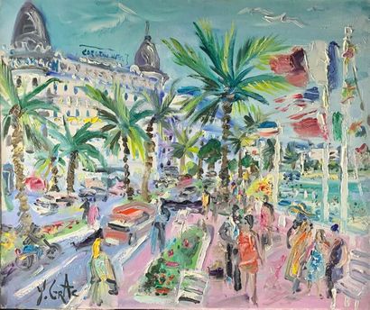null Yvon GRAC (1945)
Canne la Croisette.
Oil on canvas signed lower left.
46 x 55...
