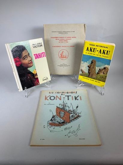 null Lot of four books:
- Erik HESSELBERG, Les Compagnons du Kon-Tiki, Julliard,...