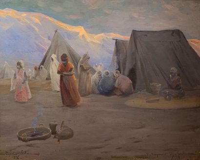 null Xavier DESPARMET-FITZ-GERALD (1861-1941)
"Repas au campement, Sahara", 1896.
Huile...
