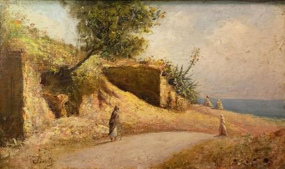 null Joseph SINTES (1829-1913)
Sur les hauteurs d'Alger, Bouzaréah.
Huile sur toile...