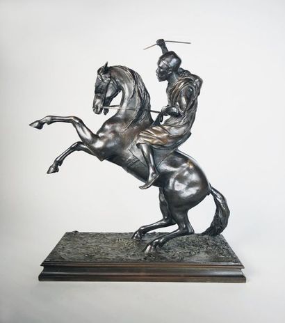 null Paul Louis LOISEAU-ROUSSEAU (1861-1927)
Cavalier arabe.
Epreuve en bronze à...