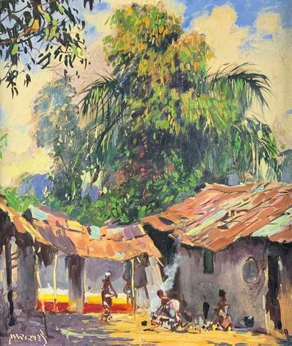 Guilherme MARQUES (1887-1960) Le village....