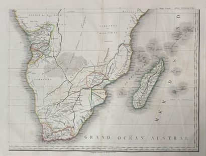 null Adrien-Hubert BRUÉ, geographer engineer, encyprotype map of Africa dedicated...