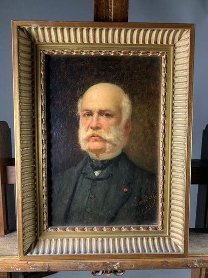 null Charles Zacharie LANDELLE (1821-1908)
Portrait d'homme aux favoris, 1886. 
Huile...