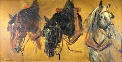 Raymond LECOURT (1882-1946)
Etude de chevaux.
Huile...