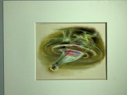 null André MARGAT (1903-1999)
Alcools.
Deux pastels signés. 
Vue : 15 x 20 cm ch...