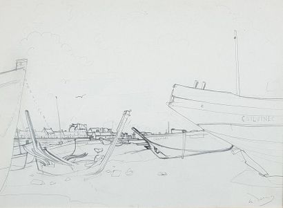 null André DERAIN (1880-1954)
Study for Low Tide in Camaret.
Pencil lead drawing...