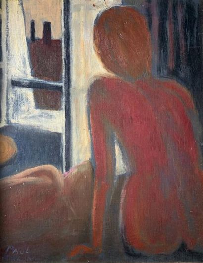 Paul COLIN (1892-1985) Nu rouge à la fenêtre....