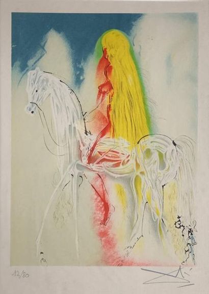 null Salvador DALI (1904-1989)
Lady Godiva.
Lithograph signed in the lower right...