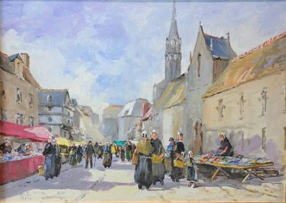 null BRUTTA-MATTA (born 1946)
Breton market.
Oil on canvas signed lower left.
33...