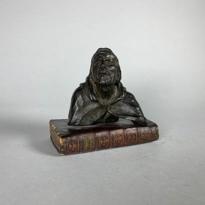 null Gaston SCHWEITZER (1879-1962)
Buste de rabbin. 
Epreuve en bronze à patine brun...