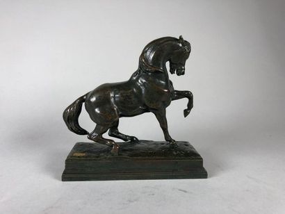 null Antoine-Louis BARYE (1795-1875)
Cheval turc numéro 4.
Epreuve en bronze à belle...