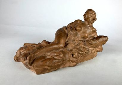 Aimé-Jules DALOU (1838-1902) Femme couchée...