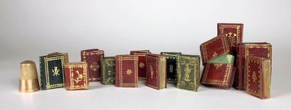 null [ALMANACHS]. 12 volumes in-128 (2,3 x 2 cm), dont 11 en maroquin de diverses...