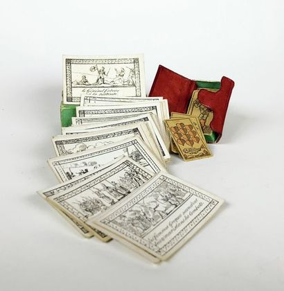 null HISTORICAL CARD GAME. S.d. (circa 1830). 36 engraved vignettes (3.3 x 5.7 cm),...