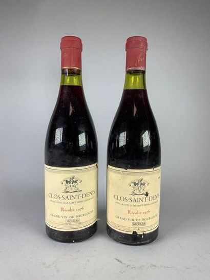 Deux bouteilles de Clos St Denis. Nicolas...