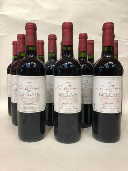 null Douze bouteilles de Bordeaux, les Ormes de Bellair, 2014