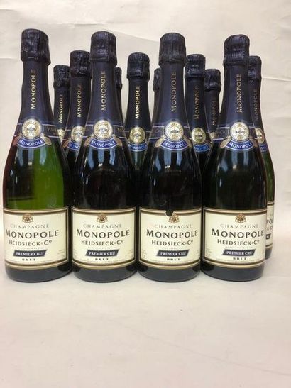 null Douze bouteilles de Champagne premier cru brut, Monopole, Heidsieck Co