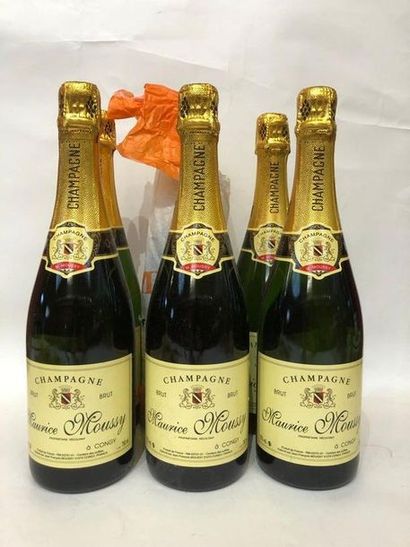 null Six bouteilles de Champagne brut, Maurice Moussy