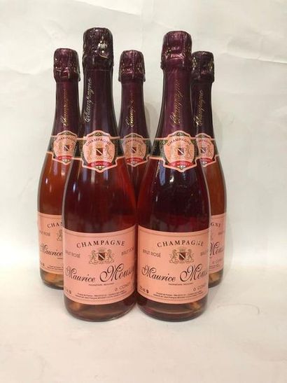 null Cinq bouteilles de Champagne rosé, Maurice Moussy