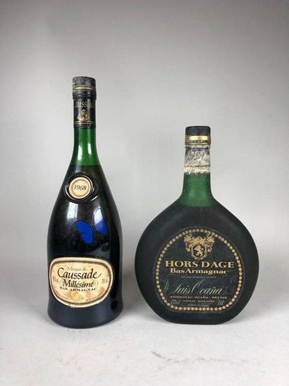 null Lot composé de :
- une bouteille de Bas Armagnac. Armagnac Marquis de Caussade...