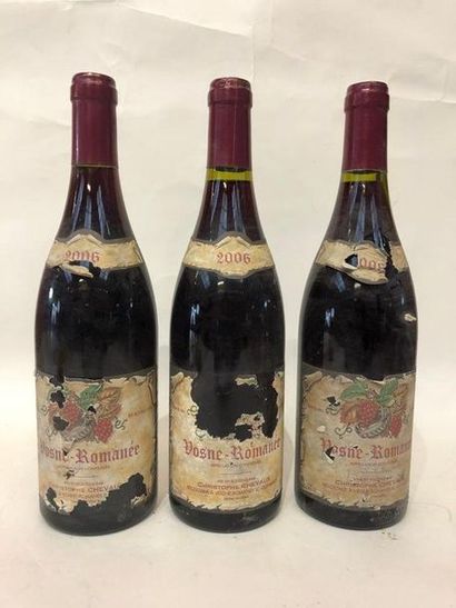 null Three bottles of Vosne Romanée, Christophe Chevaux, 2006 (damaged labels)