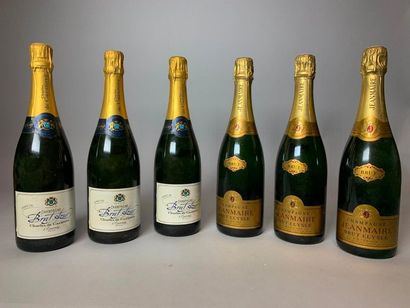 null Lot de trois bouteilles de Champagne Jeanmaire, brut Elysée à Epernay, et de...