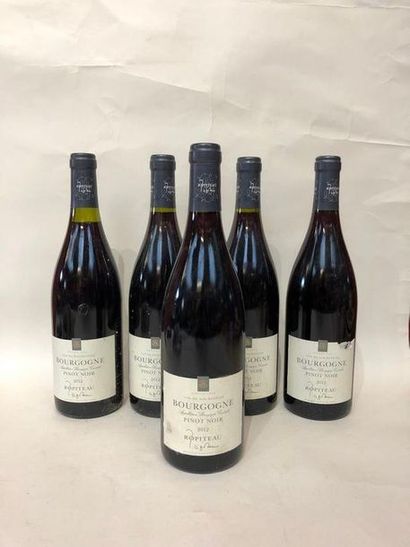 Cinq bouteilles de Bourgogne Pinot noir,...