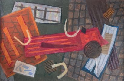 null Henri GOETZ (1909-1989)

Composition aux rectangles et quadrillage, 1974.

Pastel...