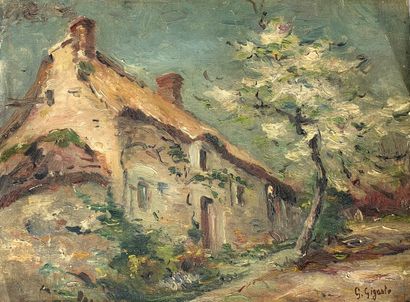 null Giacinto GIGANTE (1806-1876)

Maison près d'un arbre en fleurs. 

Huile sur...