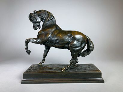 null Antoine-Louis BARYE (1795-1875)

Cheval turc.

Belle épreuve en bronze à patine...