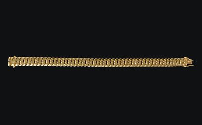 null Bracelet à maille américaine en or jaune 18K (750°/°°). Long. : 18,5 cm - Poids...