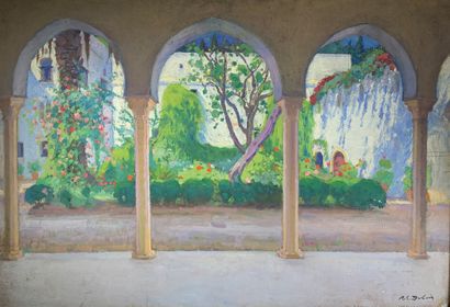 null 
Paul Elie DUBOIS (1886-1949)
"Patio de la villa Abd El Tif, 1921".
Huile sur...